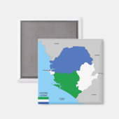 sierra leone vlag land politieke kaart magneet (Voorkant / Achterkant)