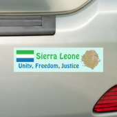 Sierra Leone Vlag + Landkaart Bumpersticker (Op auto)