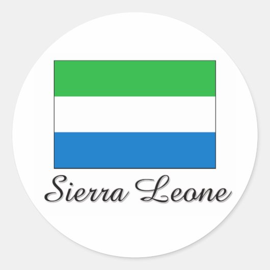 Sierra Leone Vlag Ontwerp Ronde Sticker (Voorkant)