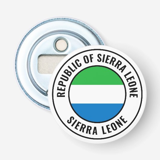 Sierra Leone-vlag Prachtige patriottische flesopen Button Flesopener (Voorkant)
