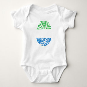 Sierra Leone Vlag Vingerprint Romper