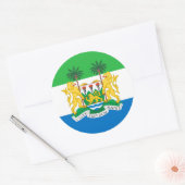 Sierra Leone Vlag & Wapen, Sierra Leone Ronde Sticker (Envelop)