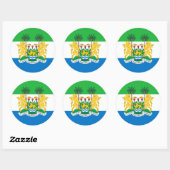 Sierra Leone Vlag & Wapen, Sierra Leone Ronde Sticker (Vel)