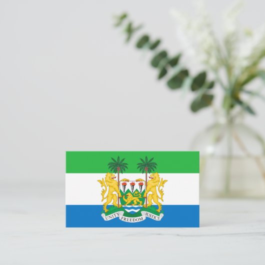 Sierra Leone Vlag & Wapen, Sierra Leone Visitekaartje (Staand voorkant)