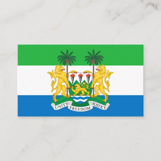 Sierra Leone Vlag & Wapen, Sierra Leone Visitekaartje (Voorkant)