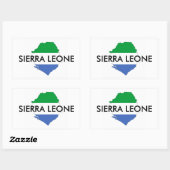 sierra leone : vlaggenvormkaart rechthoekige sticker (Vel)