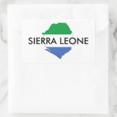 sierra leone : vlaggenvormkaart rechthoekige sticker (Tas)