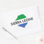 sierra leone : vlaggenvormkaart rechthoekige sticker (Envelop)