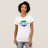 sierra leone : vlaggenvormkaart t-shirt (Voorkant volledig)