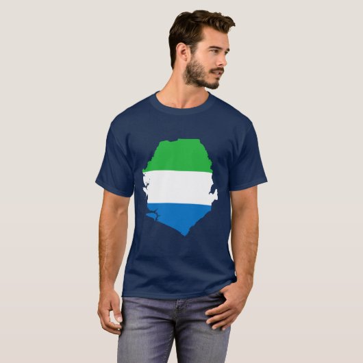 Sierra Leone-vlagplattegrond T-shirt (Voorkant volledig)