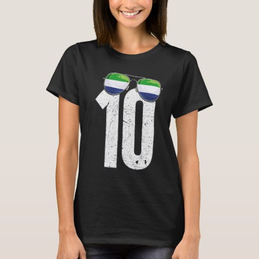 Sierra Leone Voetballer Nummer 10 Sierra Leone T-shirt (Voorkant)