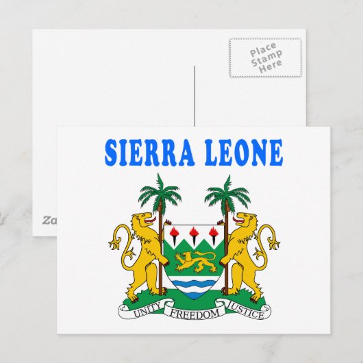 Sierra Leone - wapenschild Design Briefkaart (Voorkant / Achterkant)