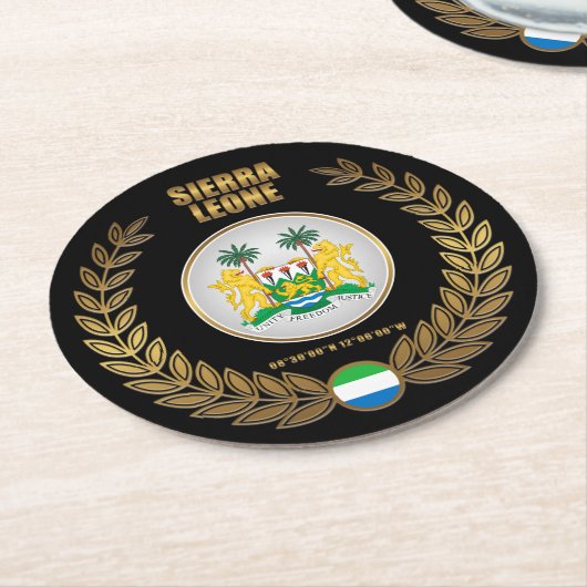 Sierra Leone wapenstilstand Ronde Kartonnen Onderzetter (Gebogen)