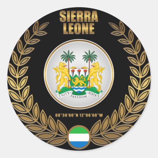 Sierra Leone wapenstilstand Ronde Sticker (Voorkant)