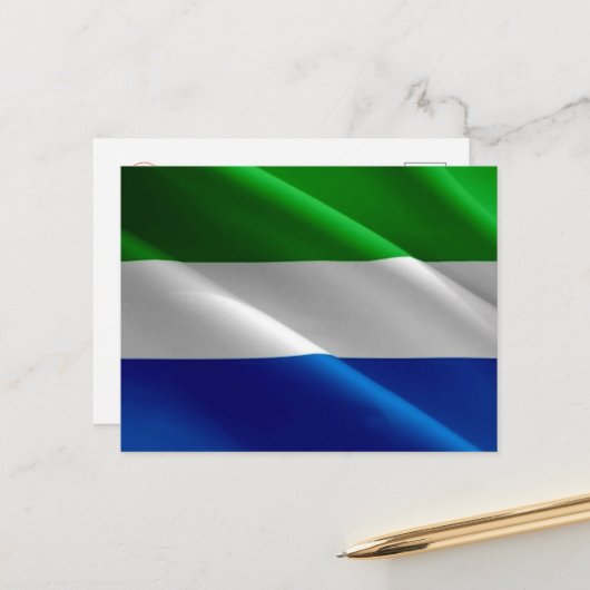 Sierra Leone - Waving Flag - Briefkaart (Voorkant / Achterkant in situ)
