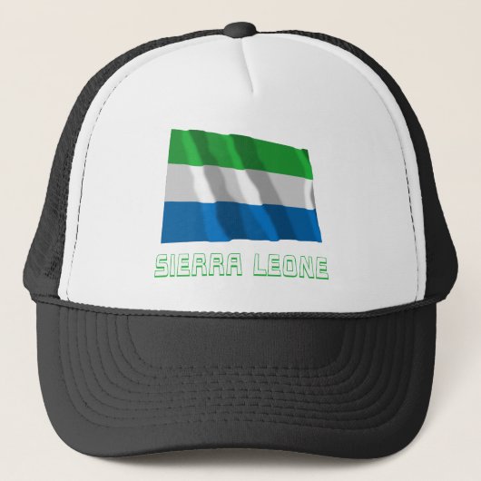 Sierra Leone Waving Flag met naam Trucker Pet (Voorkant)