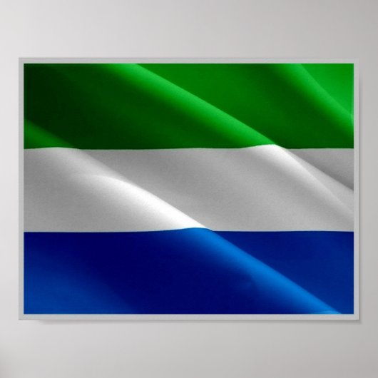 Sierra Leone - Waving Flag - Poster (Voorkant)