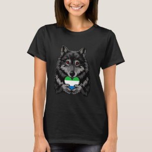 Sierra Leone Wolf Sierra Leoonse Vlag Sierra Leone T-shirt