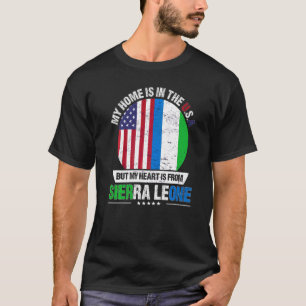 Sierra Leonean Amerikaans Patriot hart is van Sier T-shirt