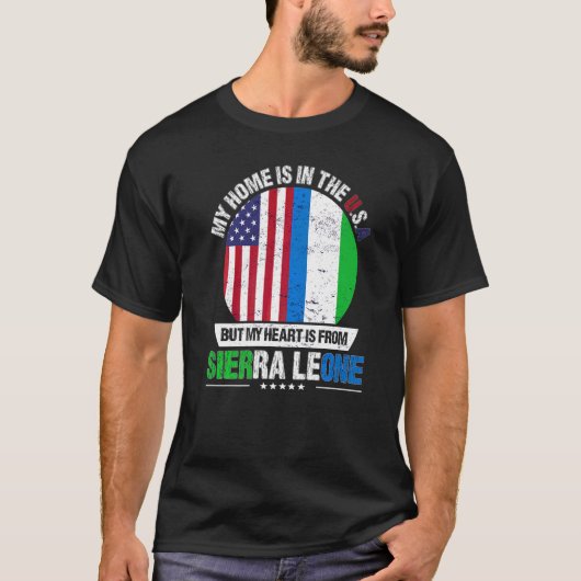 Sierra Leonean Amerikaans Patriot hart is van Sier T-shirt (Voorkant)
