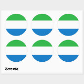 Sierra Leoonse vlag, vlag van Sierra Leone Ronde Sticker (Vel)
