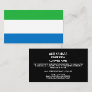 Sierra Leoonse vlag, vlag van Sierra Leone Visitekaartje