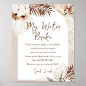 SIERRA Mijn Water Broke Baby shower Spel Sign Poster (Voorkant)