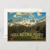 Sierra National Forest California Briefkaart (Voorkant / Achterkant)
