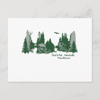 Sierra Nevada bergen en bomen Briefkaart