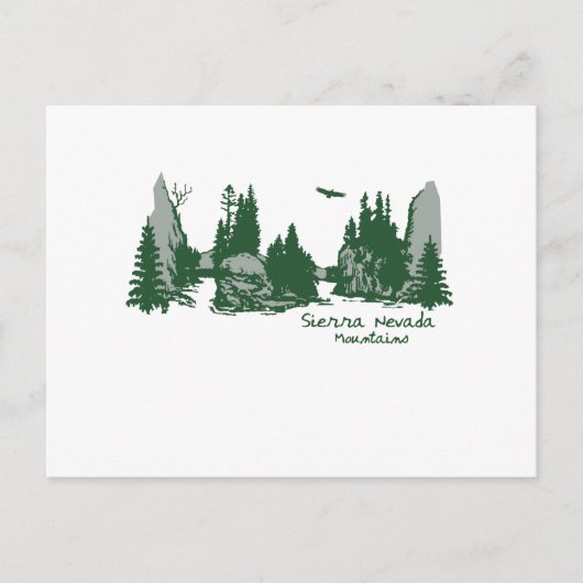 Sierra Nevada bergen en bomen Briefkaart (Voorkant)