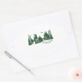 Sierra Nevada bergen en bomen Ovale Sticker (Envelop)