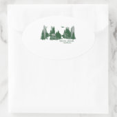 Sierra Nevada bergen en bomen Ovale Sticker (Tas)