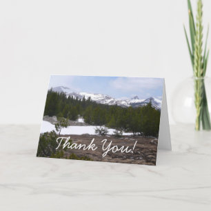 Sierra Nevada-bergen en sneeuw bij Yosemite Bedankkaart