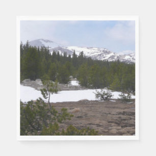 Sierra Nevada-bergen en sneeuw bij Yosemite Servetten