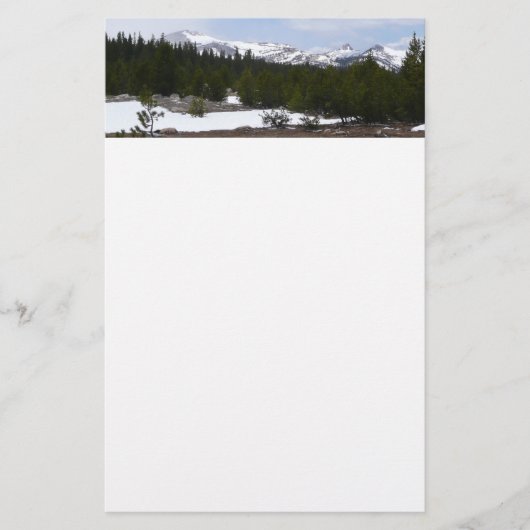 Sierra Nevada bergen en sneeuw op Yosemite Briefpapier (Voorkant)