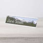 Sierra Nevada bergen en sneeuw op Yosemite Bureau Naambordje (Voorkant)