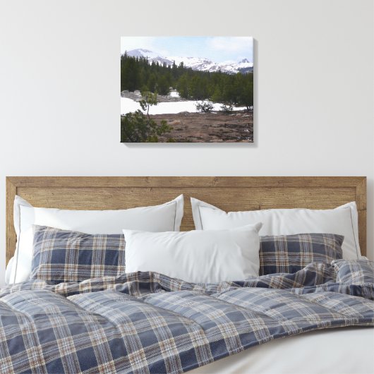 Sierra Nevada bergen en sneeuw op Yosemite Canvas Afdruk (Insitu (Slaapkamer))