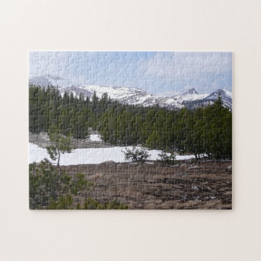 Sierra Nevada bergen en sneeuw op Yosemite Legpuzzel (Horizontaal)