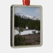 Sierra Nevada bergen en sneeuw op Yosemite Metalen Ornament (Rechts)