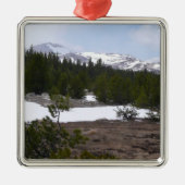 Sierra Nevada bergen en sneeuw op Yosemite Metalen Ornament (Voorkant)