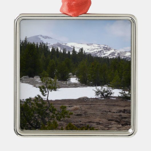 Sierra Nevada bergen en sneeuw op Yosemite Metalen Ornament (Voorkant)