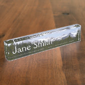 Sierra Nevada bergen en sneeuw op Yosemite Naambordje (Zijkant)