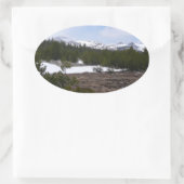 Sierra Nevada bergen en sneeuw op Yosemite Ovale Sticker (Tas)