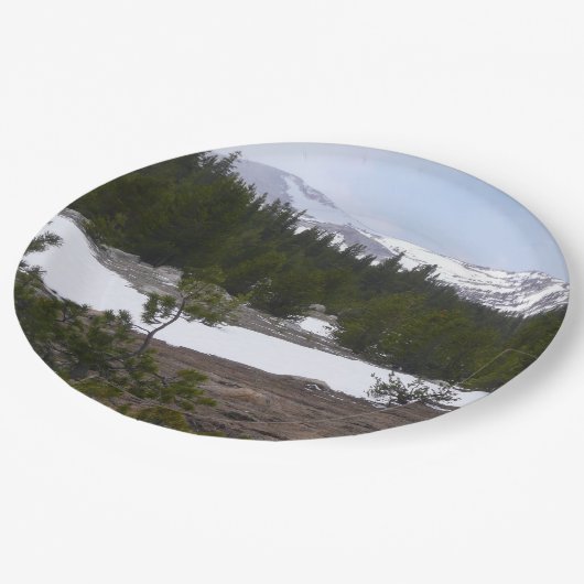 Sierra Nevada bergen en sneeuw op Yosemite Papieren Bordje (Gekanteld)