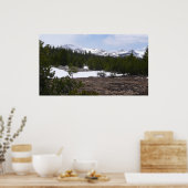 Sierra Nevada bergen en sneeuw op Yosemite Poster (Keuken)