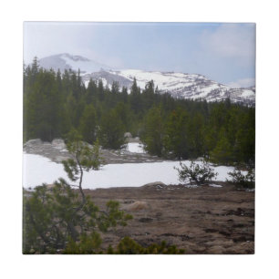 Sierra Nevada bergen en sneeuw op Yosemite Tegeltje
