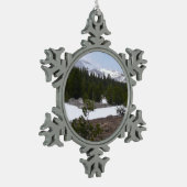 Sierra Nevada bergen en sneeuw op Yosemite Tin Sneeuwvlok Ornament (Links)