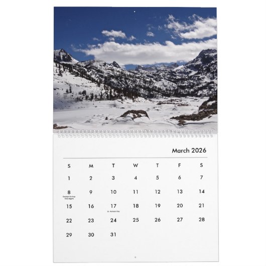 Sierra Nevada California Landscape Photography Kalender (Mar 2026)