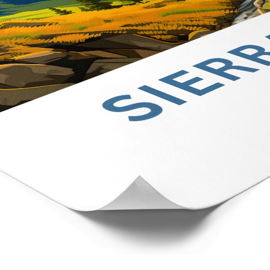 Sierra Nevada Californië Reisprint Poster (Hoek)