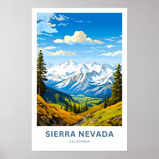 Sierra Nevada Californië Reisprint Poster (Voorkant)